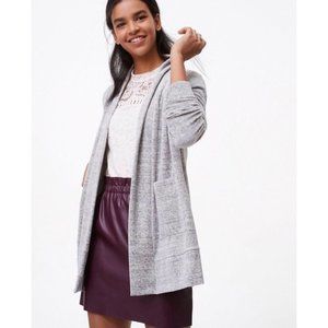 Loft gray velour tunic cardigan size S
